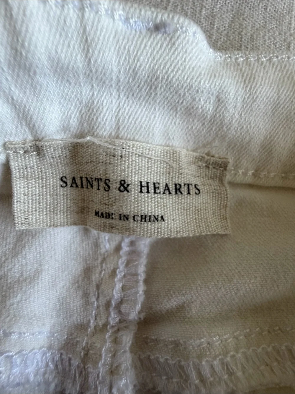 Saints & Hearts Jeans Womens S Bell Bottom Fringe Hem Denim Festival Boho Hippie - Picture 8 of 10